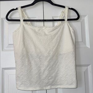 aerie Ivory Lace-Trim Camisole XL NWT